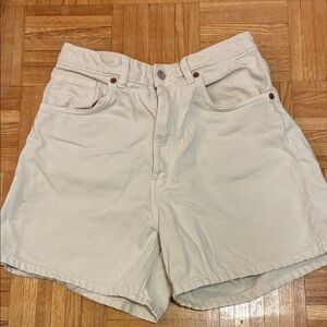 Zara High Waist Cream Shorts